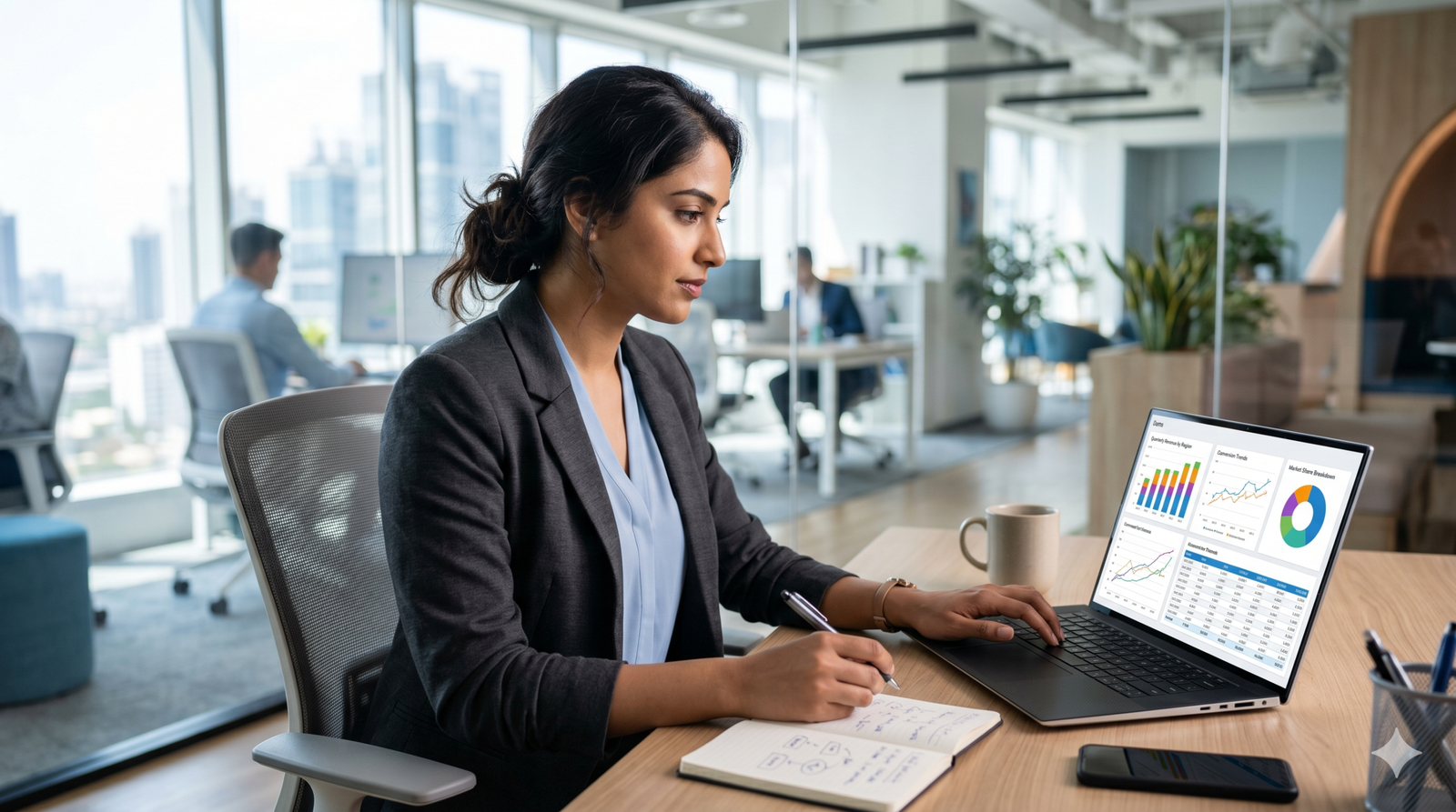 Clean, professional — charts on a laptop screen, a person analysing spreadsheets, a clean data dashboard. Unsplash search: "data analysis laptop" or "business charts" Clean, professional — charts on a laptop screen, a person analysing spreadsheets, a clean data dashboard. Unsplash search: "data analysis laptop" or "business charts"