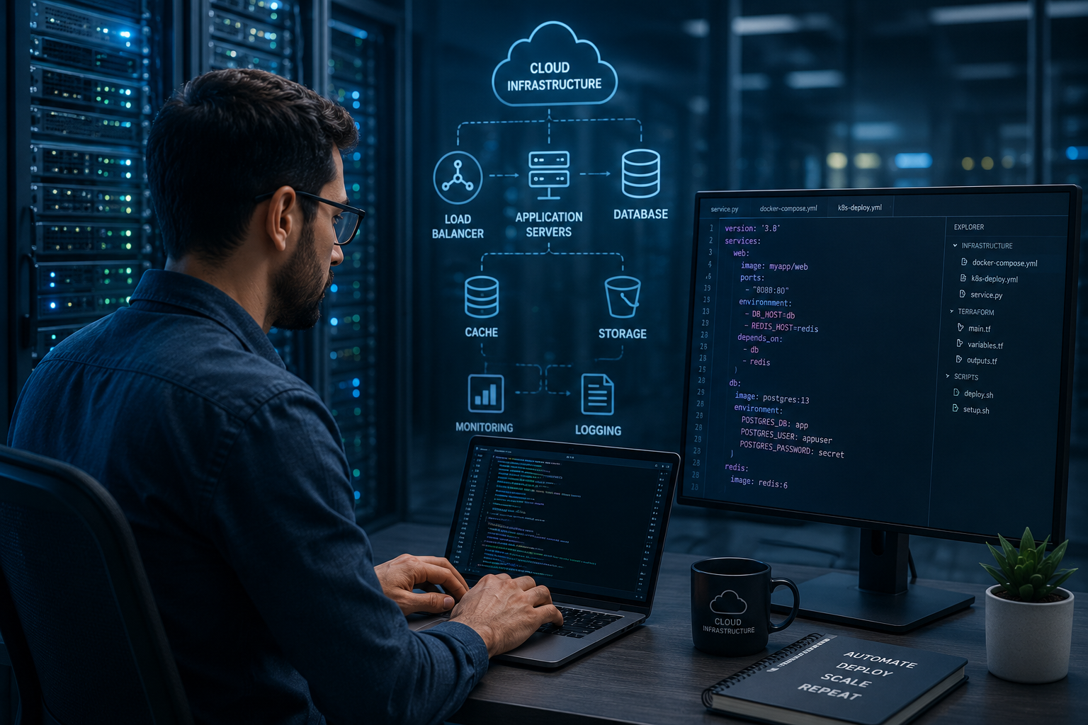 DevOps engineer working with cloud infrastructure and automation DevOps engineer working with cloud infrastructure and automation